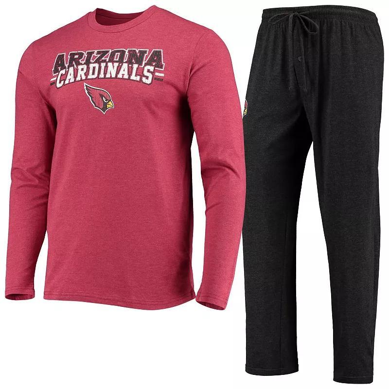 Mens Concepts Sport Black/Cardinal Arizona Cardinals Meter Long Sleeve T-Shirt & Pants Sleep Set Product Image