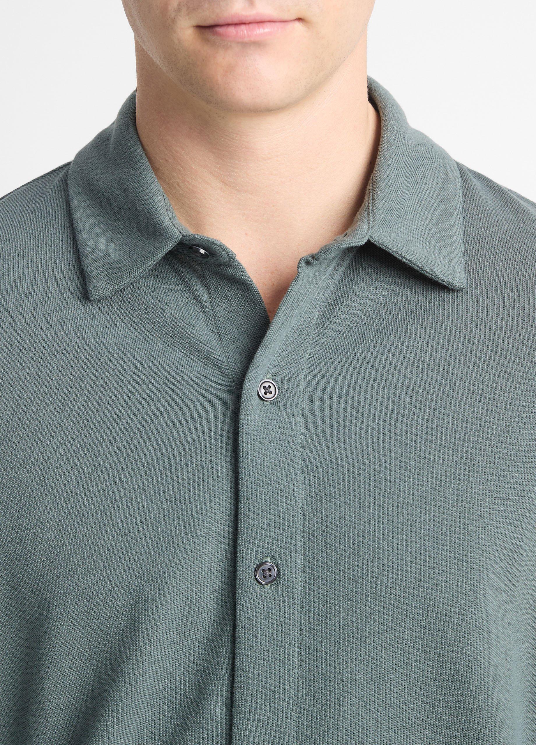 Cotton Piqué Button-Front Shirt Product Image