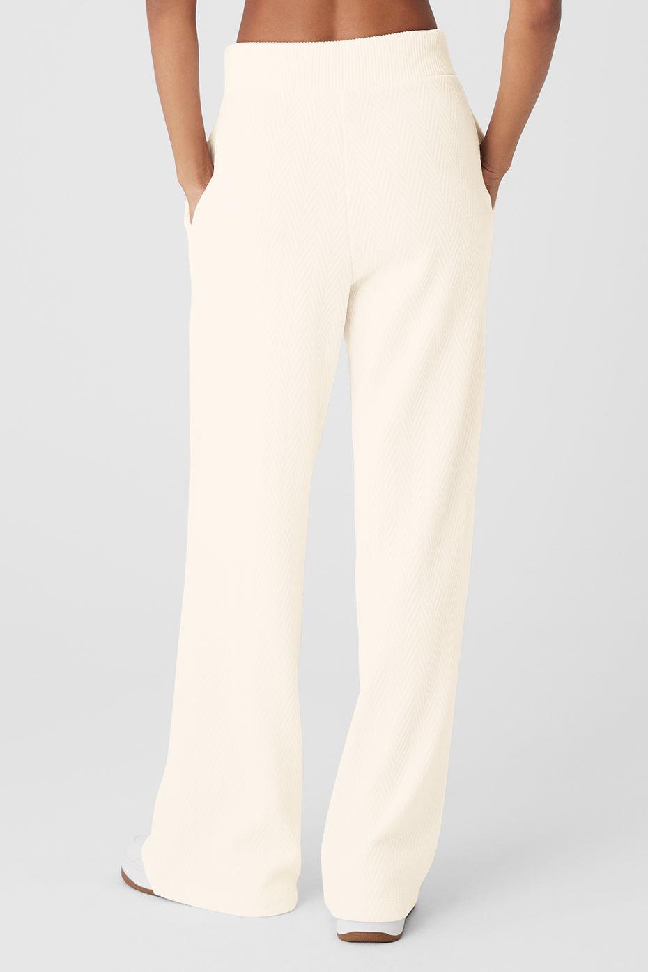 High-Waist Cozy Day Wide Leg Pant - Ivory Female Product Image