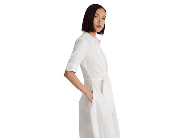 Lauren Ralph Lauren Petite Linen Fit & Flare Shirtdress Product Image