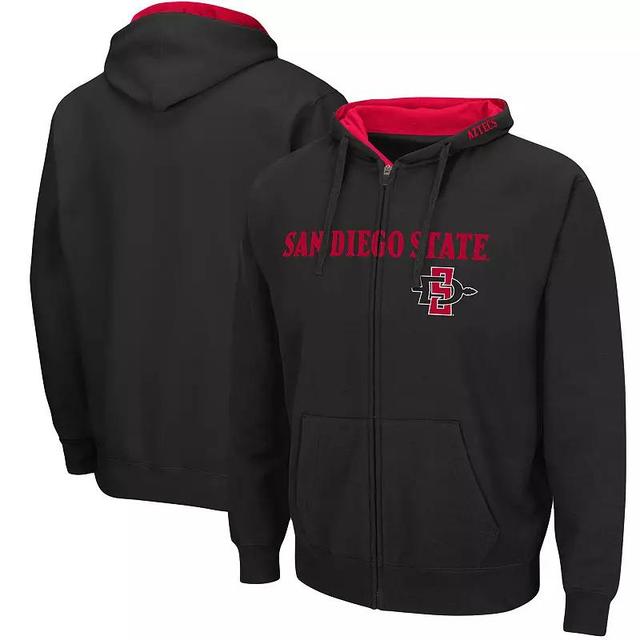 Mens Colosseum Black San Diego State Aztecs Arch & Logo 3.0 Full-Zip Hoodie Product Image