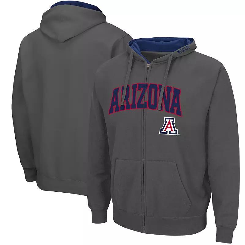 Mens Colosseum Charcoal Washington State Cougars Arch & Logo 3.0 Full-Zip Hoodie Product Image