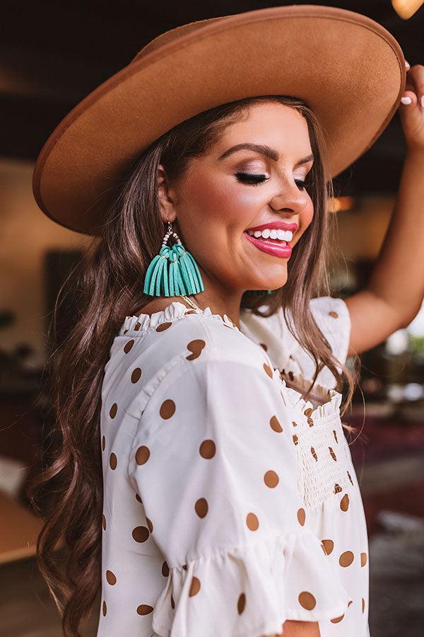 The Penelope Mini Tassel Earrings in Seafoam Product Image