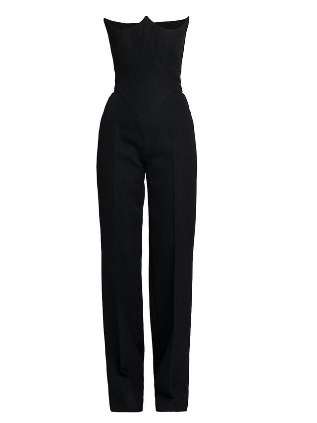 Alexander McQueen Peak Corset Strapless Wool Jumpsuit Product Image