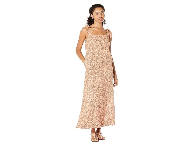 Faherty Kendall Tie Strap Linen Maxi Dress Product Image