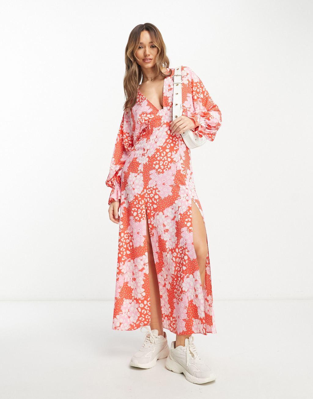 ASOS DESIGN plunge batwing maxi dress Product Image