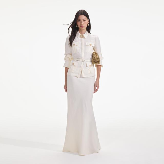 Cream Linen Maxi Dress Product Image