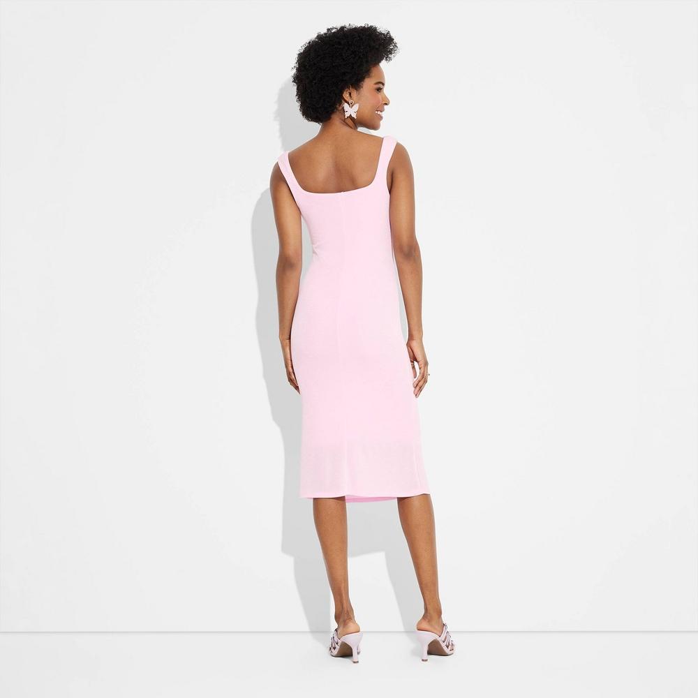 Womens Square Neck Midi Dress - Wild Fable Light L Product Image