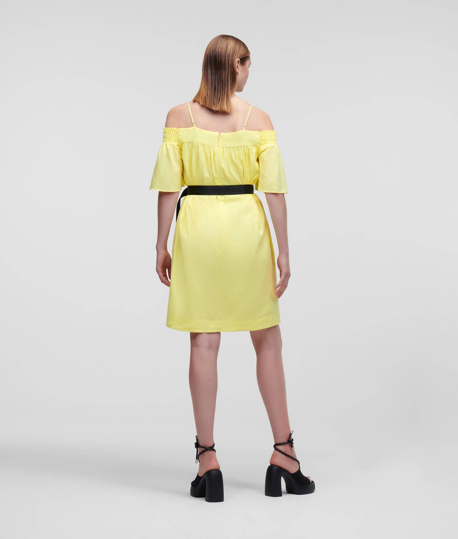 OFF-SHOULDER DRESS WITH BELT Product Image