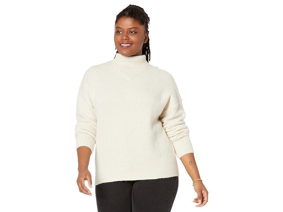 Madewell Plus Dillon Mockneck Pullover Sweater (Heather Eggshell) Women's Clothing product image