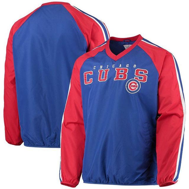 Mens G-III Sports by Carl Banks Royal/Red Chicago Cubs Kickoff Raglan V-Neck Pullover Jacket Product Image