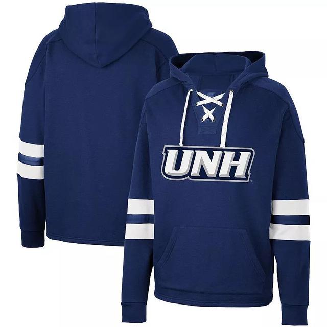 Mens Colosseum Navy New Hampshire Wildcats Lace-Up 4.0 Pullover Hoodie Product Image