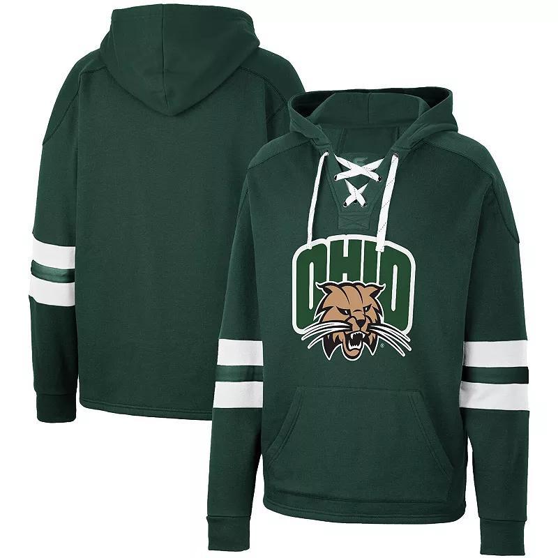 Mens Colosseum Green Ohio Bobcats Lace-Up 4.0 Pullover Hoodie Product Image