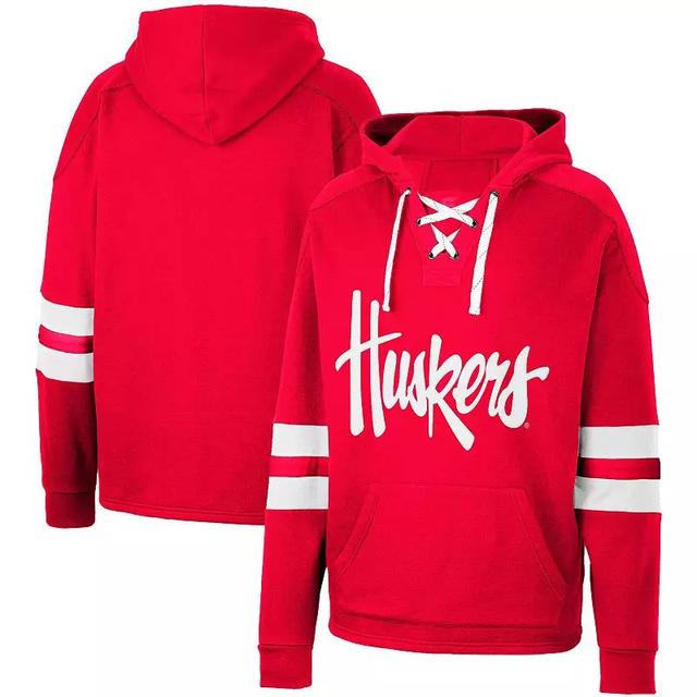 Mens Colosseum Scarlet Nebraska Huskers Lace-Up 4.0 Pullover Hoodie Product Image