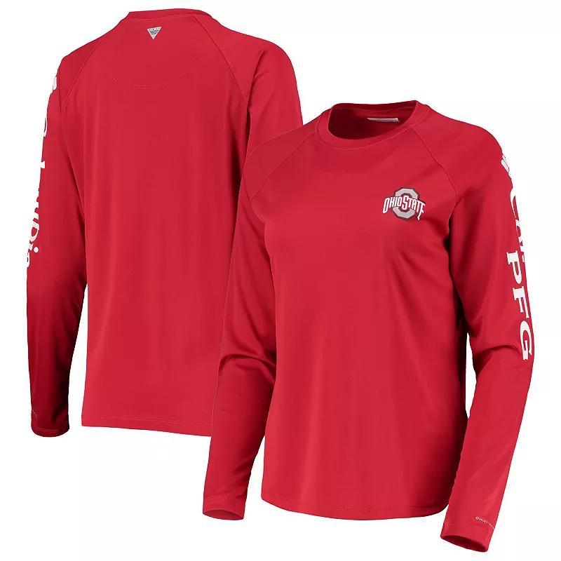 Womens Columbia Scarlet Ohio State Buckeyes PFG Tidal Long Sleeve T-Shirt Product Image