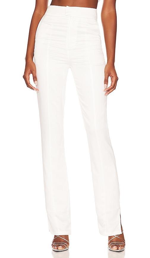 Lovers and Friends Troy Split Hem Pant in White. Size L. Product Image