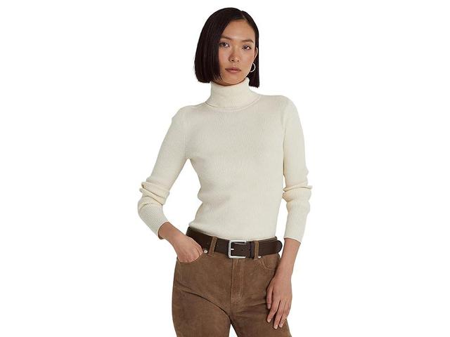 LAUREN Ralph Lauren Turtleneck Sweater (Mascarpone Cream) Women's Sweater Product Image