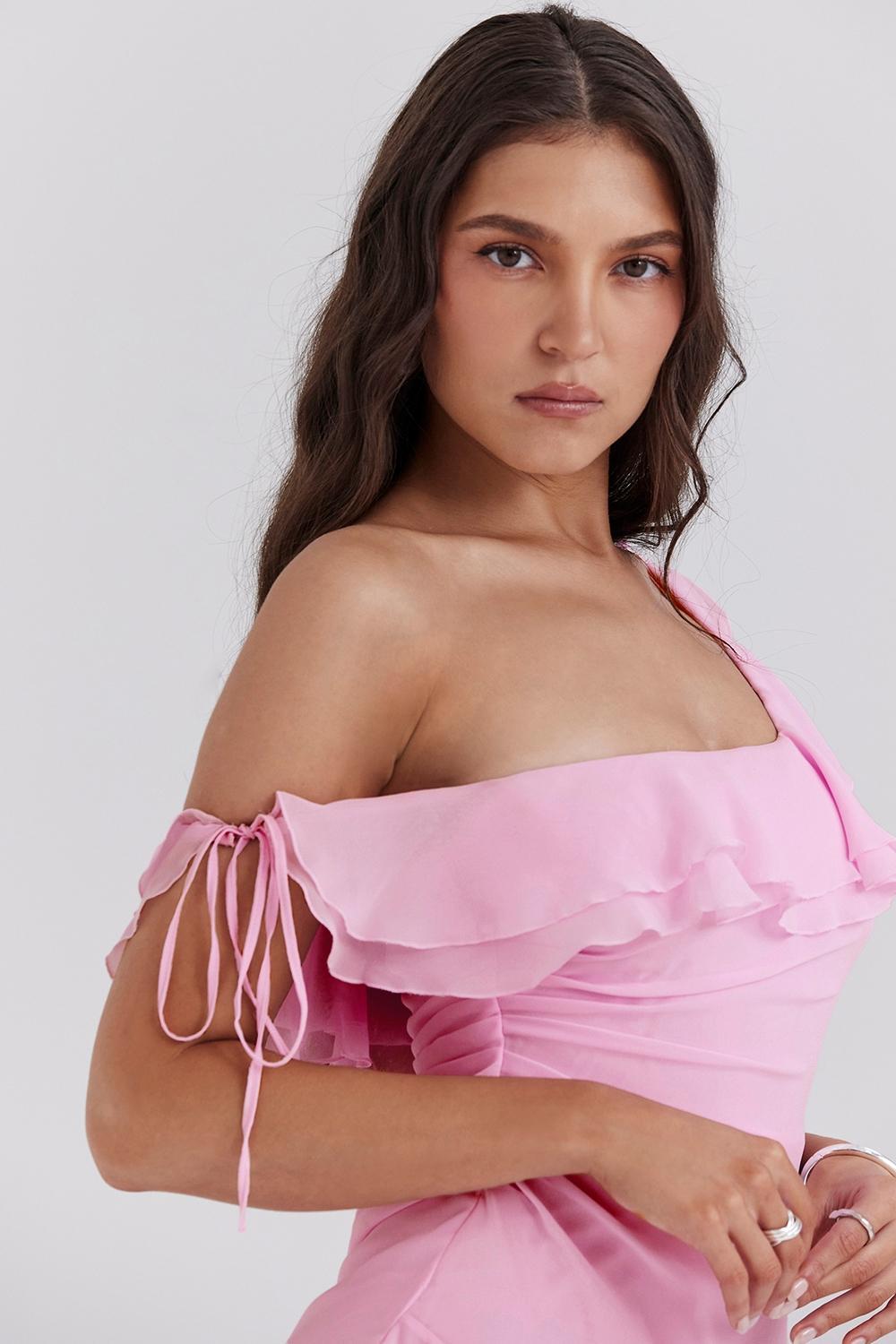 Kalena Cotton Candy Off Shoulder Mini Dress Product Image