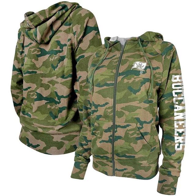 Womens New Era Camo Tampa Bay Buccaneers Raglan Full-Zip Hoodie Product Image