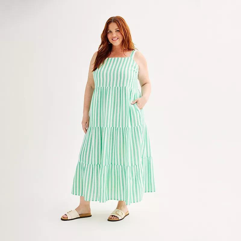 Plus Size Sonoma Goods For Life Gauze Maxi Dress, Womens Product Image