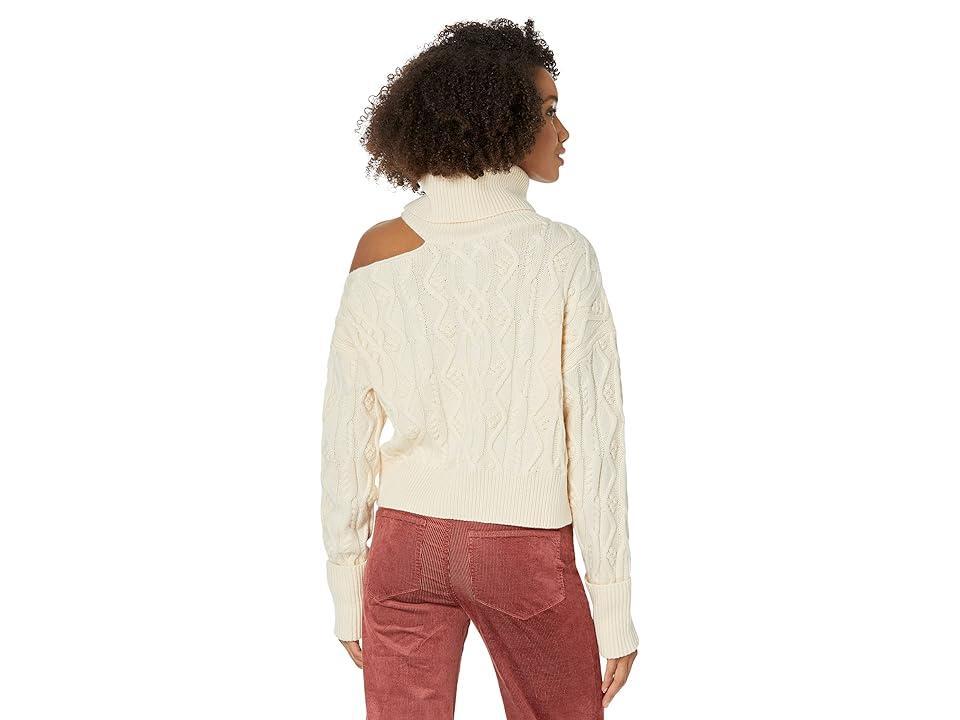 Paige Cropped Cable Knit Raundi (Ivory) Women's Clothing Product Image