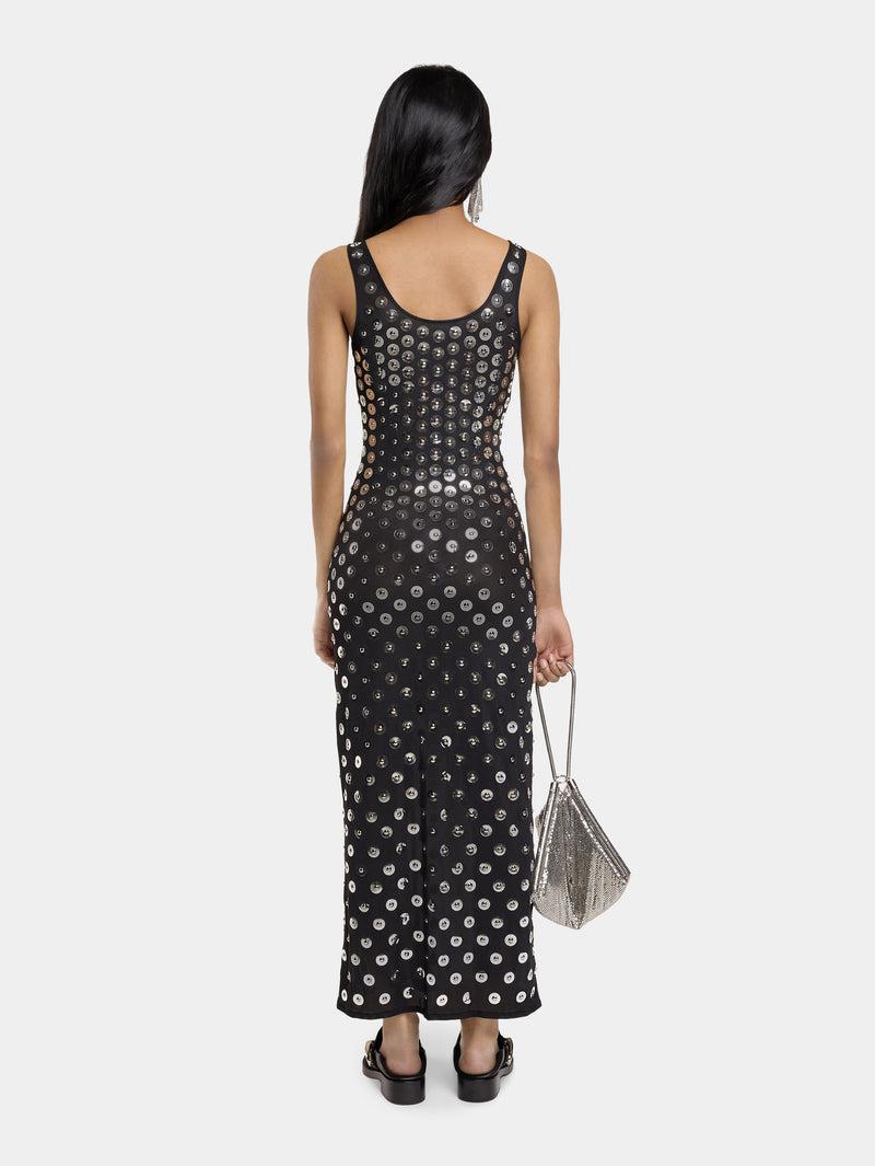 EMBROIDERED LONG DRESS IN SECOND SKIN JERSEY Product Image