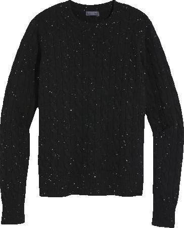 Sequin Cashmere Cable Crewneck Sweater Product Image