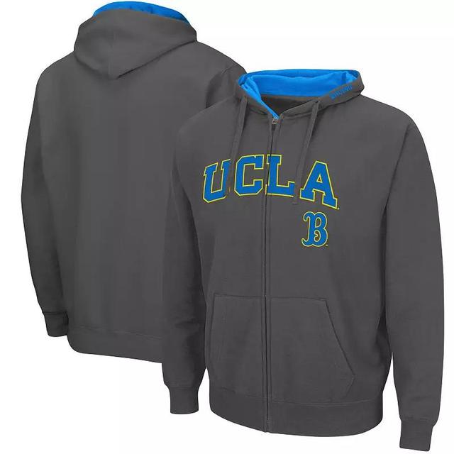 Mens Colosseum Charcoal UCLA Bruins Arch & Logo 3.0 Full-Zip Hoodie Product Image