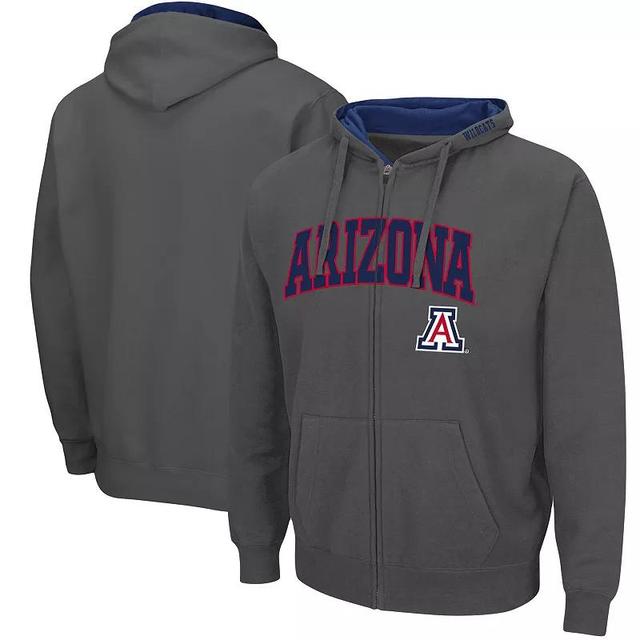 Mens Colosseum Black Stanford Cardinal Arch & Logo 3.0 Full-Zip Hoodie Product Image