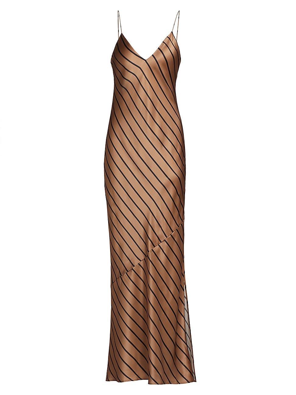 Womens Raven Stripe Silk Slip Gown Product Image