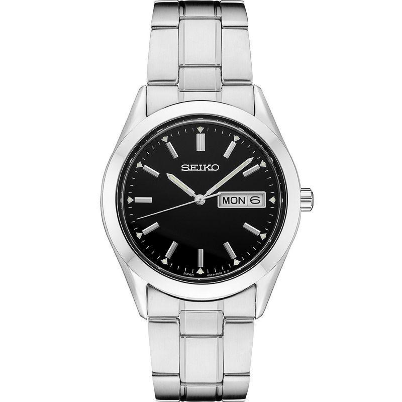 Seiko Mens Essential Stainless Steel Black Dial Watch - SUR361 Product Image