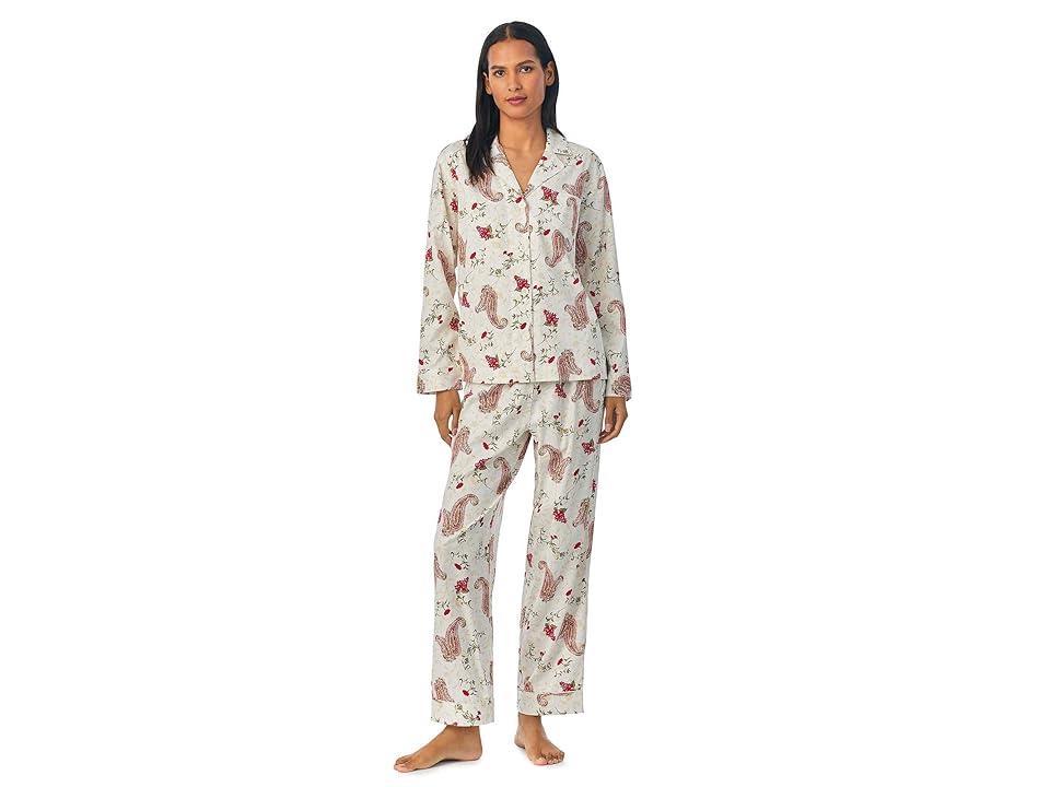 Notch Collar Woven Pajama Set Product Image