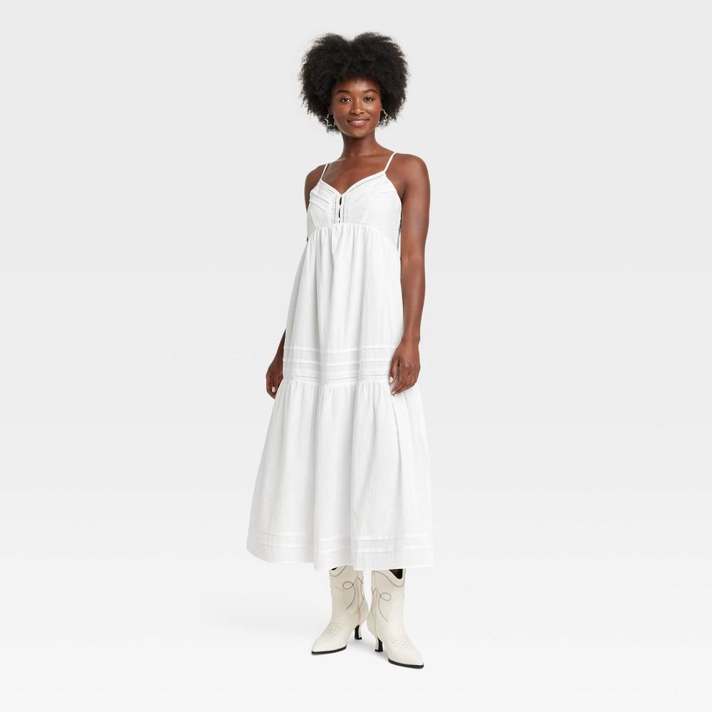 Womens Tiered Maxi A-Line Dress - Universal Thread White XS Product Image