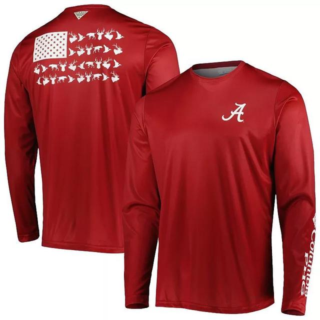 Mens Columbia Crimson Alabama Crimson Tide Terminal Shot Omni-Shade Omni-Wick Long Sleeve T-Shirt Product Image