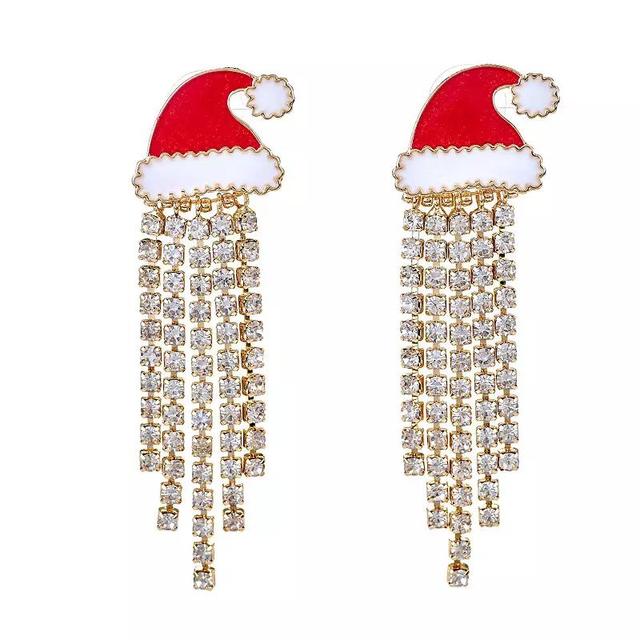 Celebrate Together Gold Tone Santa Hat Dangle Earrings, Womens, Multi Product Image