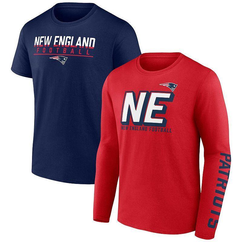 Mens Fanatics Branded /Navy New England Patriots Two-Pack T-Shirt Combo Set Product Image