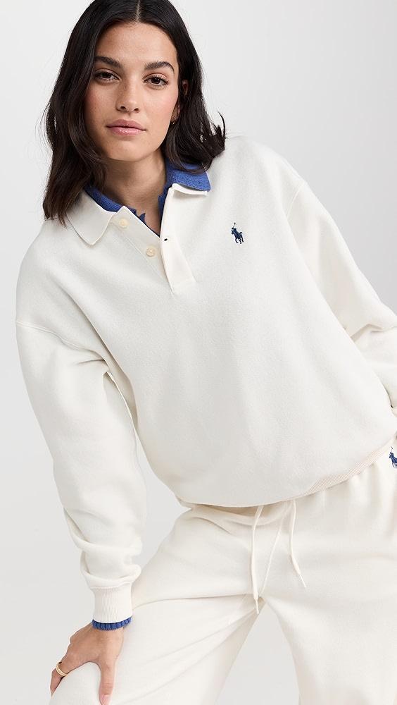 Polo Ralph Lauren Fleece Polo Long Sleeve Sweatshirt | Shopbop product image