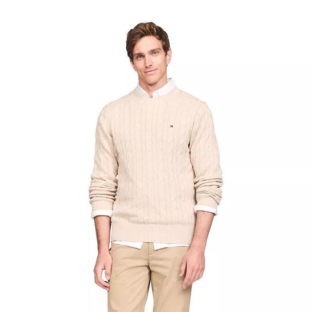 Mens Tommy Hilfiger Cable Crewneck Sweater Product Image