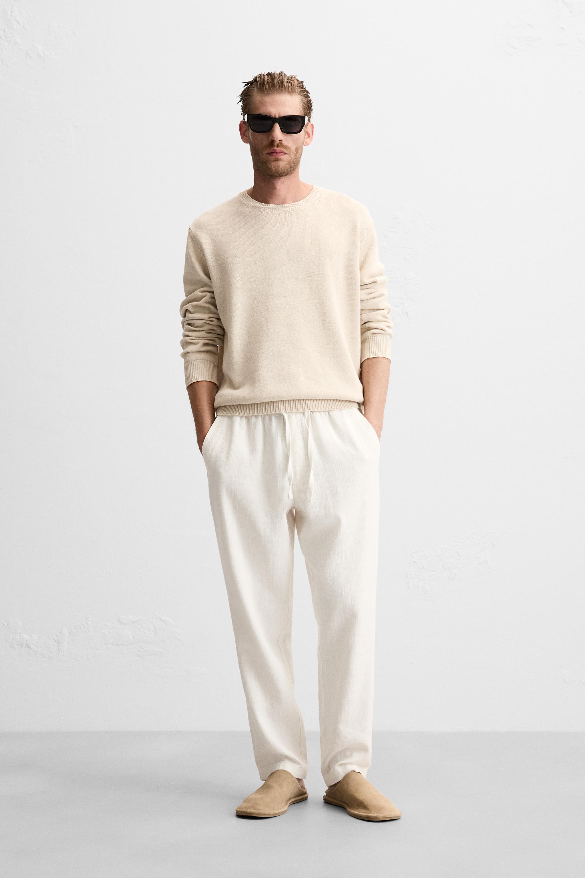 TEXTURED JOGGER WAIST PANTS Product Image