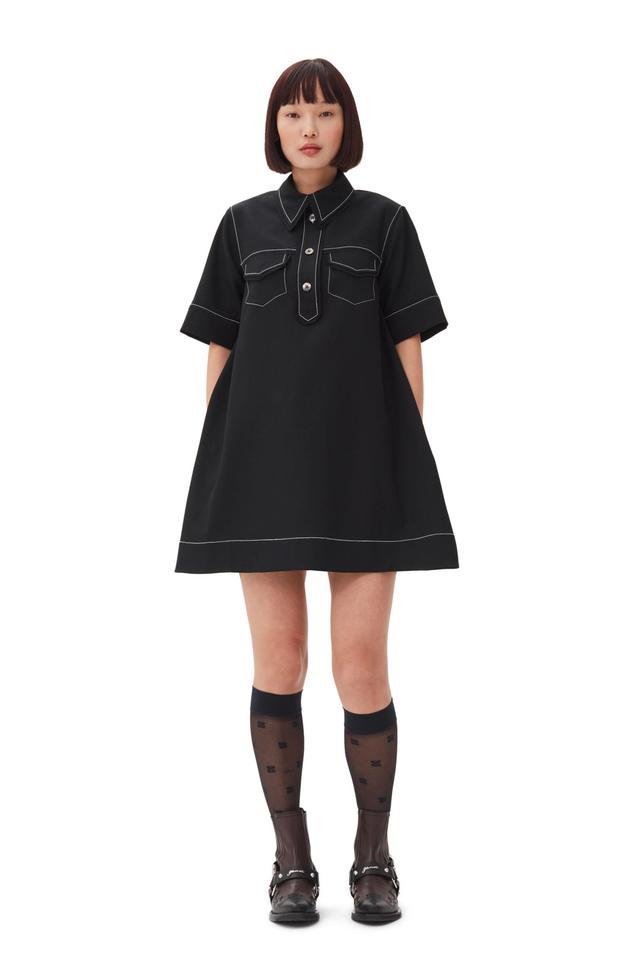 Black Crepe Mini Dress Product Image