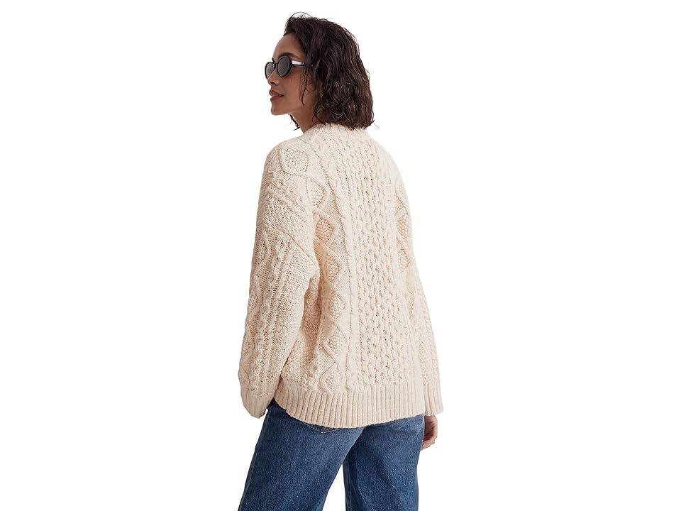 Madewell Cable-Knit Oversized Sweater (Antique Cream) Women's Clothing Product Image