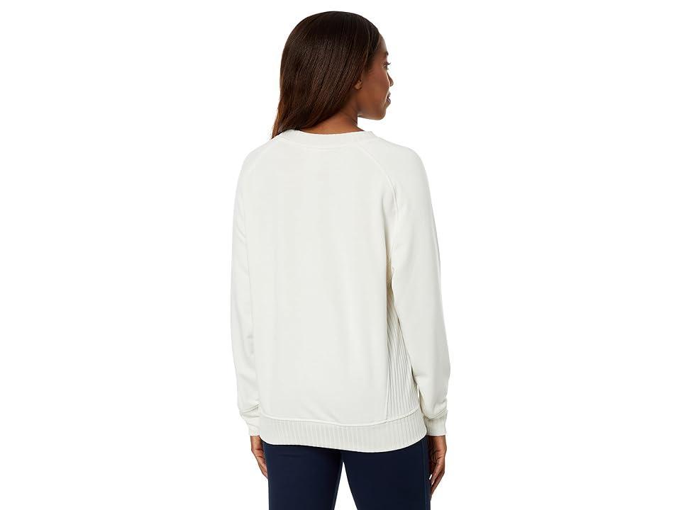 Jockey Active Cozy Fleece Oversized Rib Detail Crew (Birch) Women's Clothing Product Image