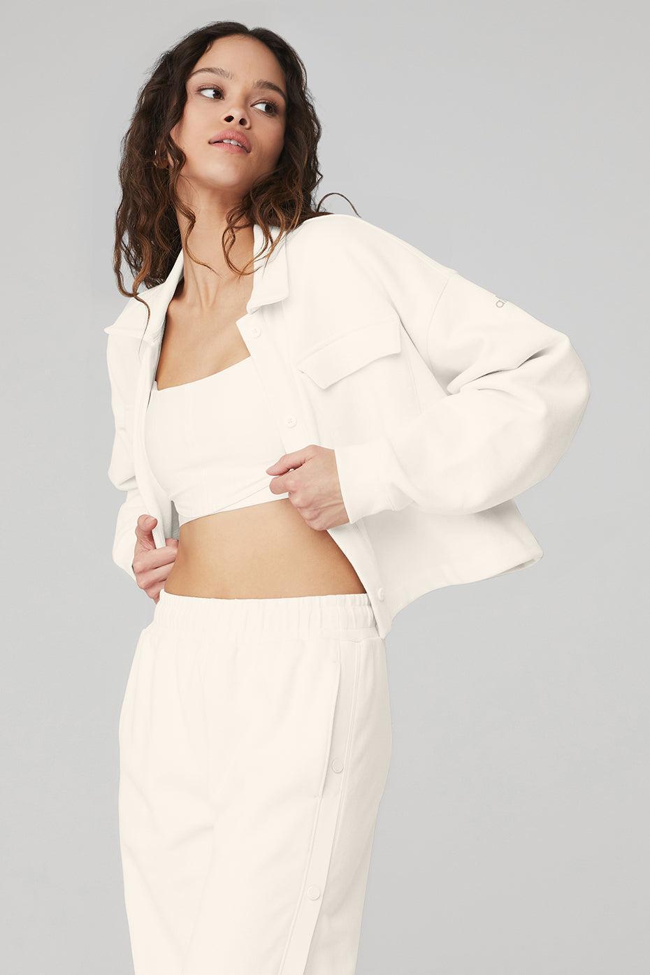 Renown Cropped Button-Up Pullover - Ivory Female Product Image