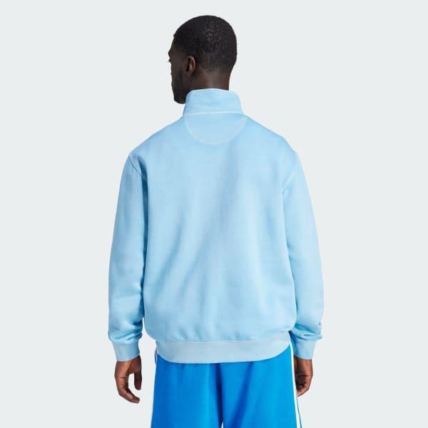 Trefoil Essentials+ Dye Half Zip Crew Sweatshirt Product Image