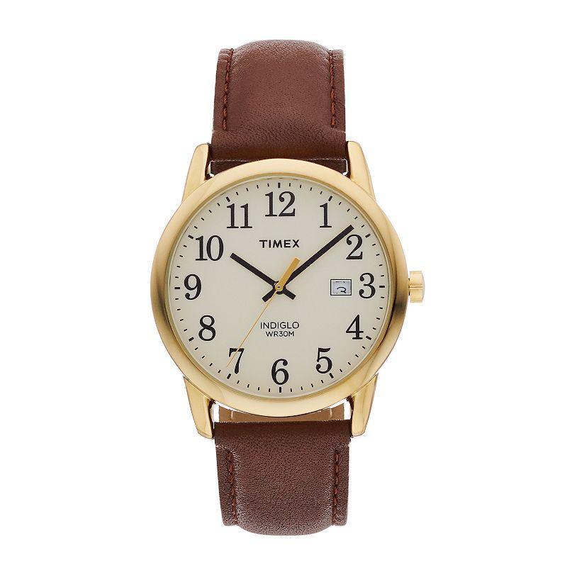 Timex Mens Easy Reader Leather Watch - TW2P75800JT Brown Product Image