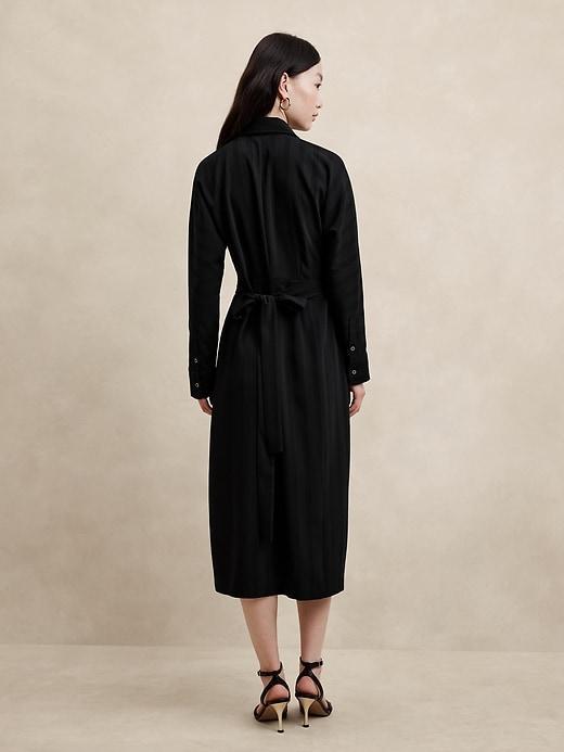 Silky Twill Wrap Midi Dress Product Image