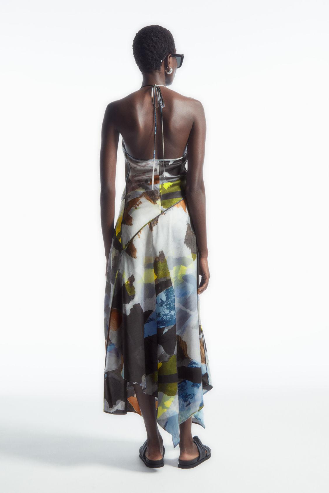 PRINTED ASYMMETRIC MIDI DRESS Product Image