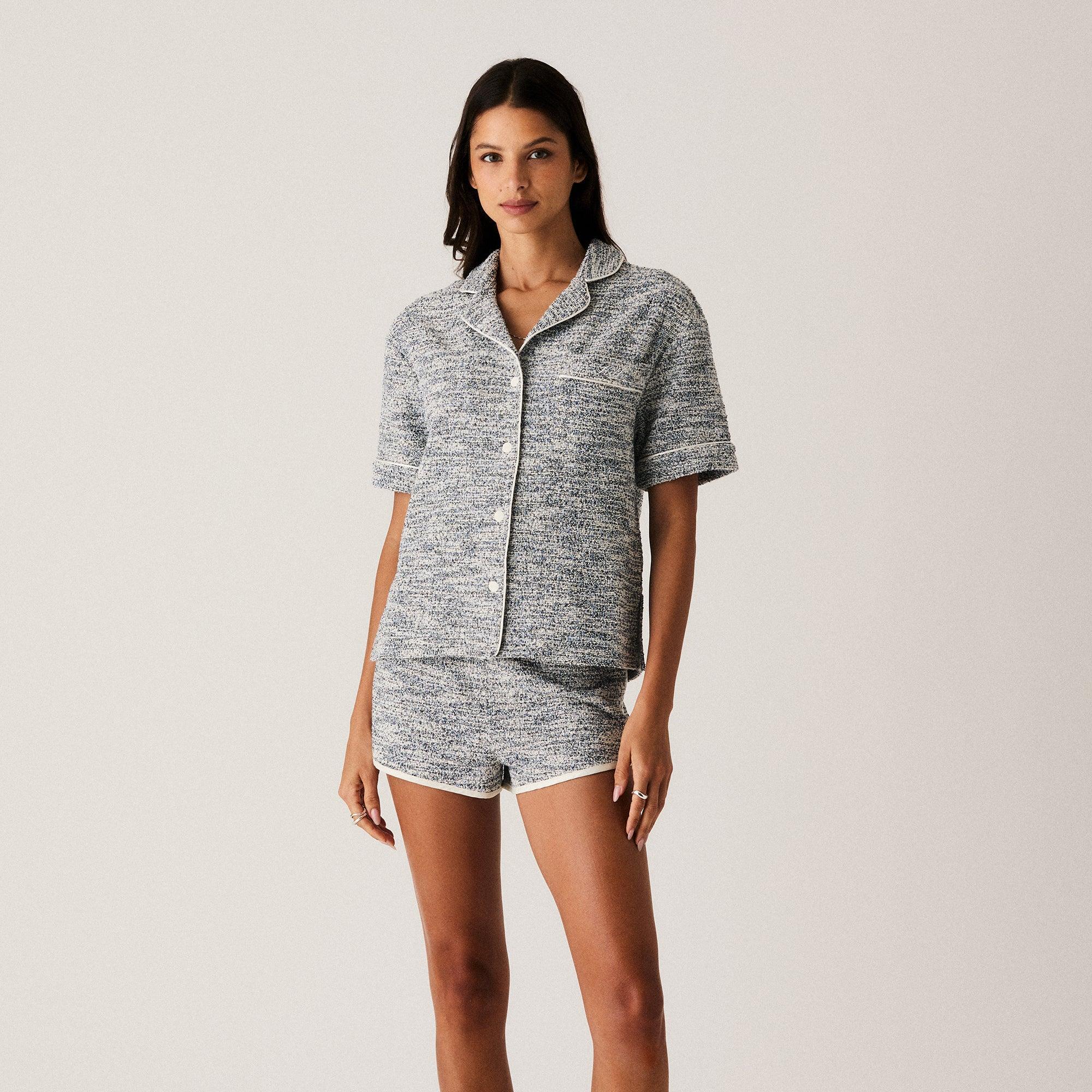 Kith Women Nera Tweed Camp Shirt - Kyanite Female Product Image