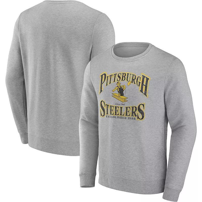 Mens Fanatics Branded Heathered Charcoal Pittsburgh Steelers Playability Pullover Sweatshirt Product Image