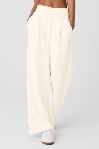 High-Waist Cozy Day Wide Leg Pant - Ivory Female Product Image